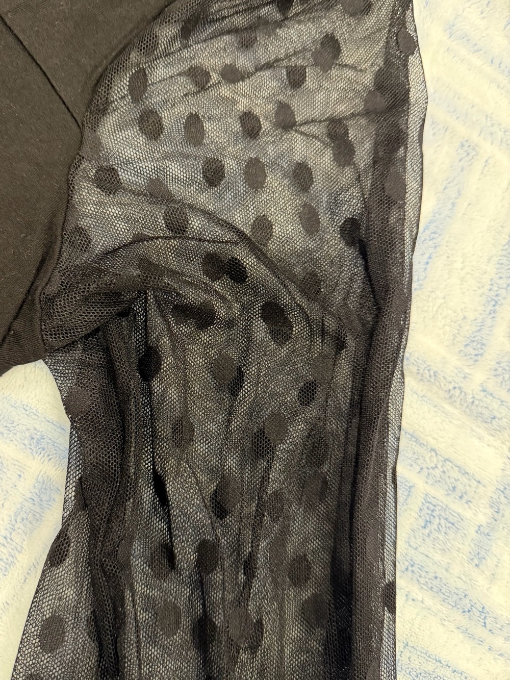 torrid Black Long Sleeve Tee with Sheer Polka Dot Sleeves - Picture 4 of 6